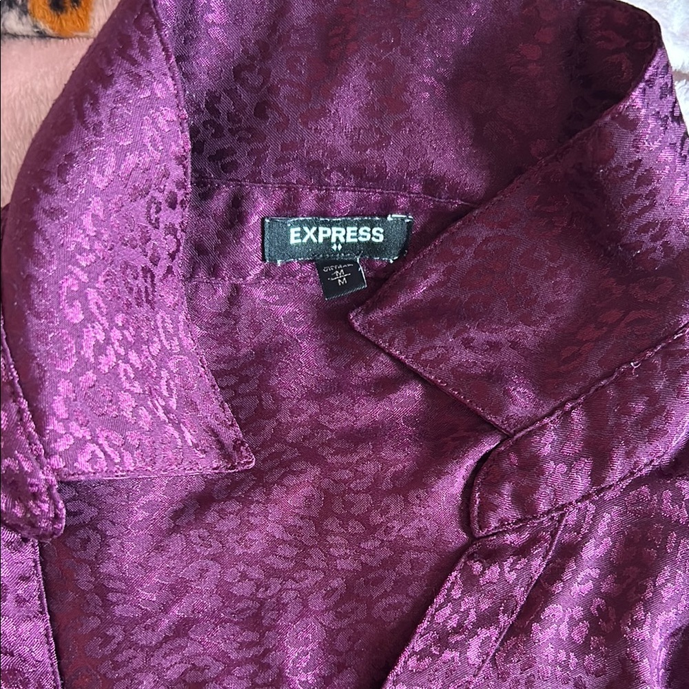 Purple Button-Up Blouse - Picture 3 of 4